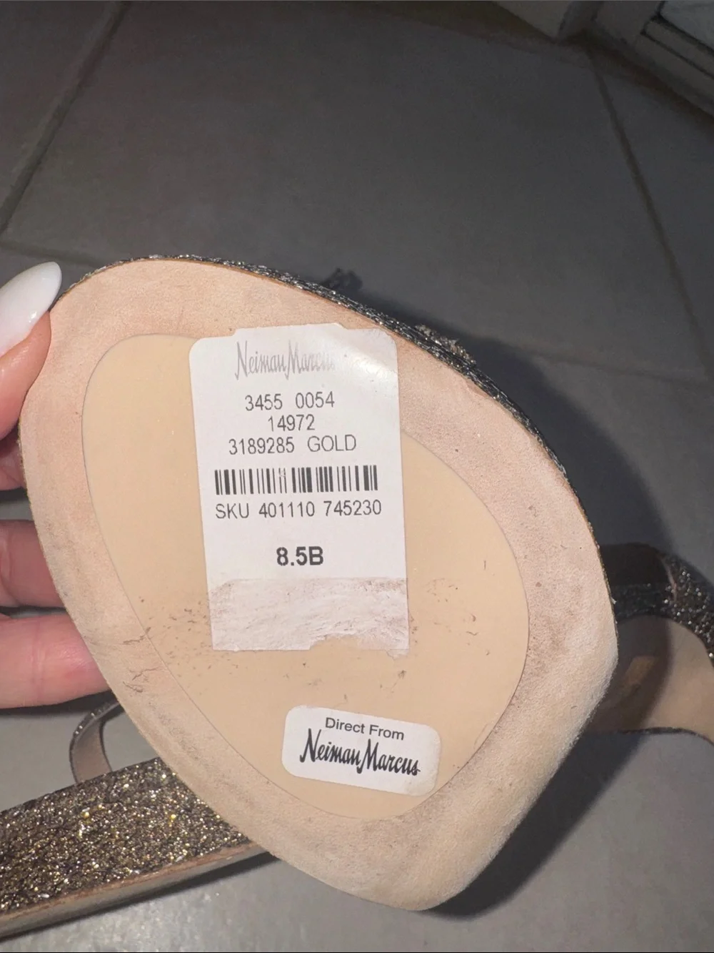 Stuart Weitzman Nudist Disco Glitter Heels Size 8.5 Like New